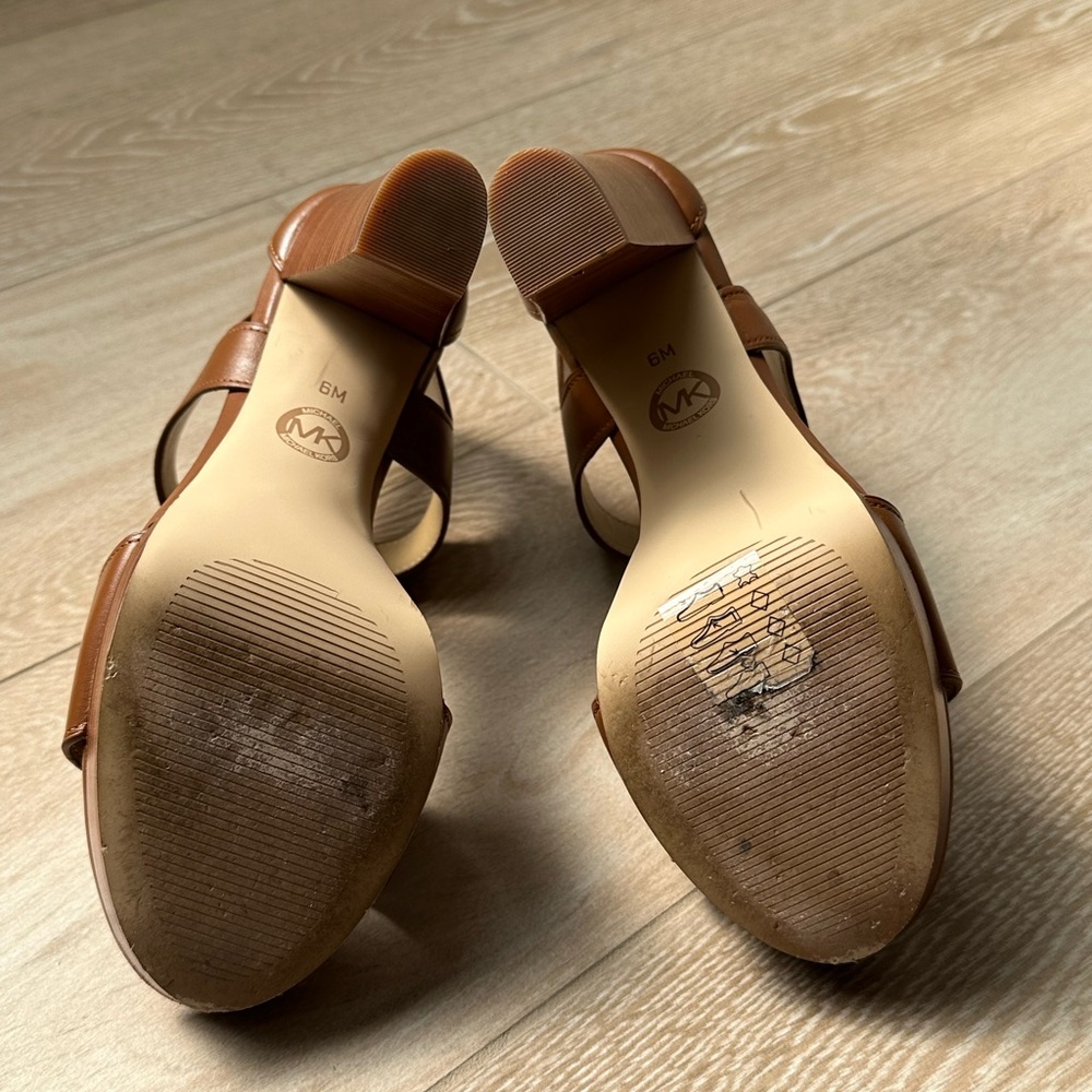 Michael Kors Brown Leather Women's Sandals - Picture 4 of 6